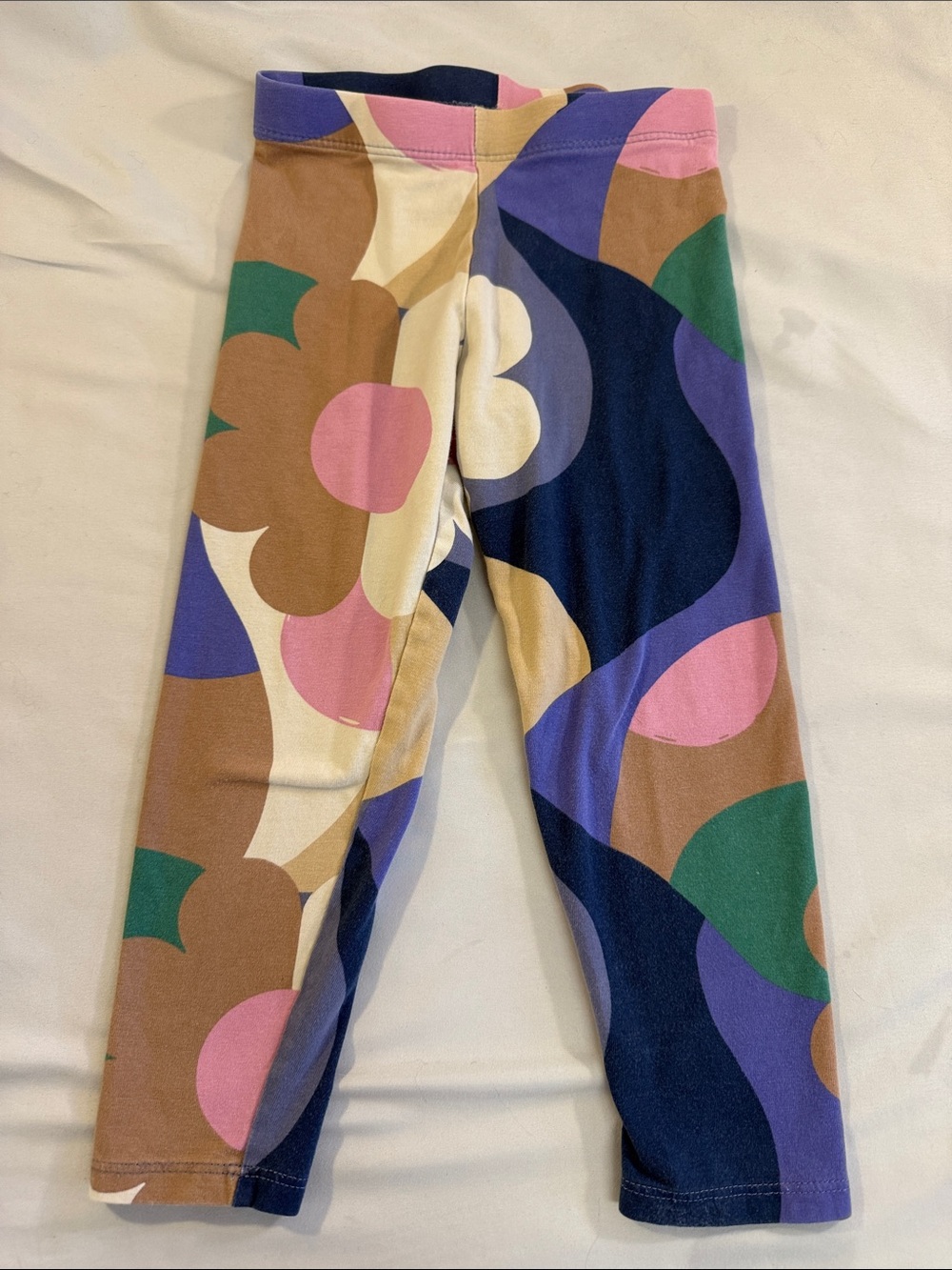 Marks & Spencer Kids Floral Wave Leggings - Pink, Purple, Green, Brown & Cream